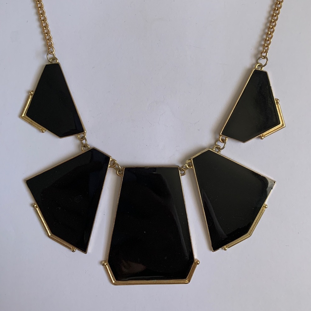 Black Abstract Statement Necklace